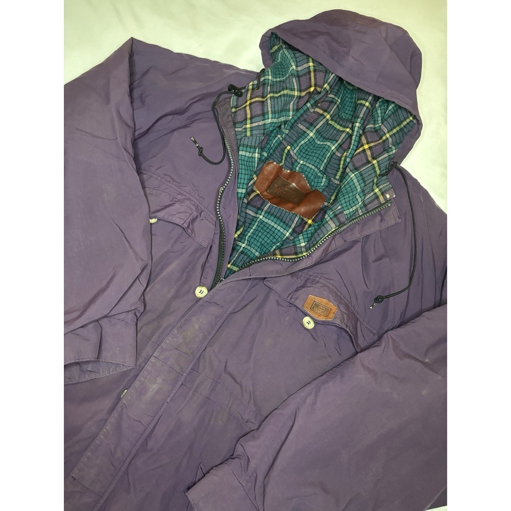 Vintage Woolrich Gore-Tex Jacket Parka Hooded Men's‎ Large Flannel Lined Purple